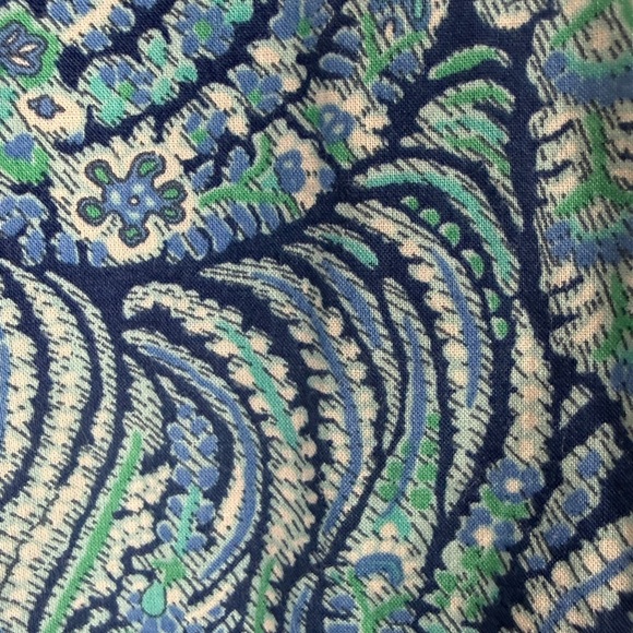 Liberty Art Fabrics Paisley Button Up Shirt Blue Green Cotton Small - Picture 13 of 13